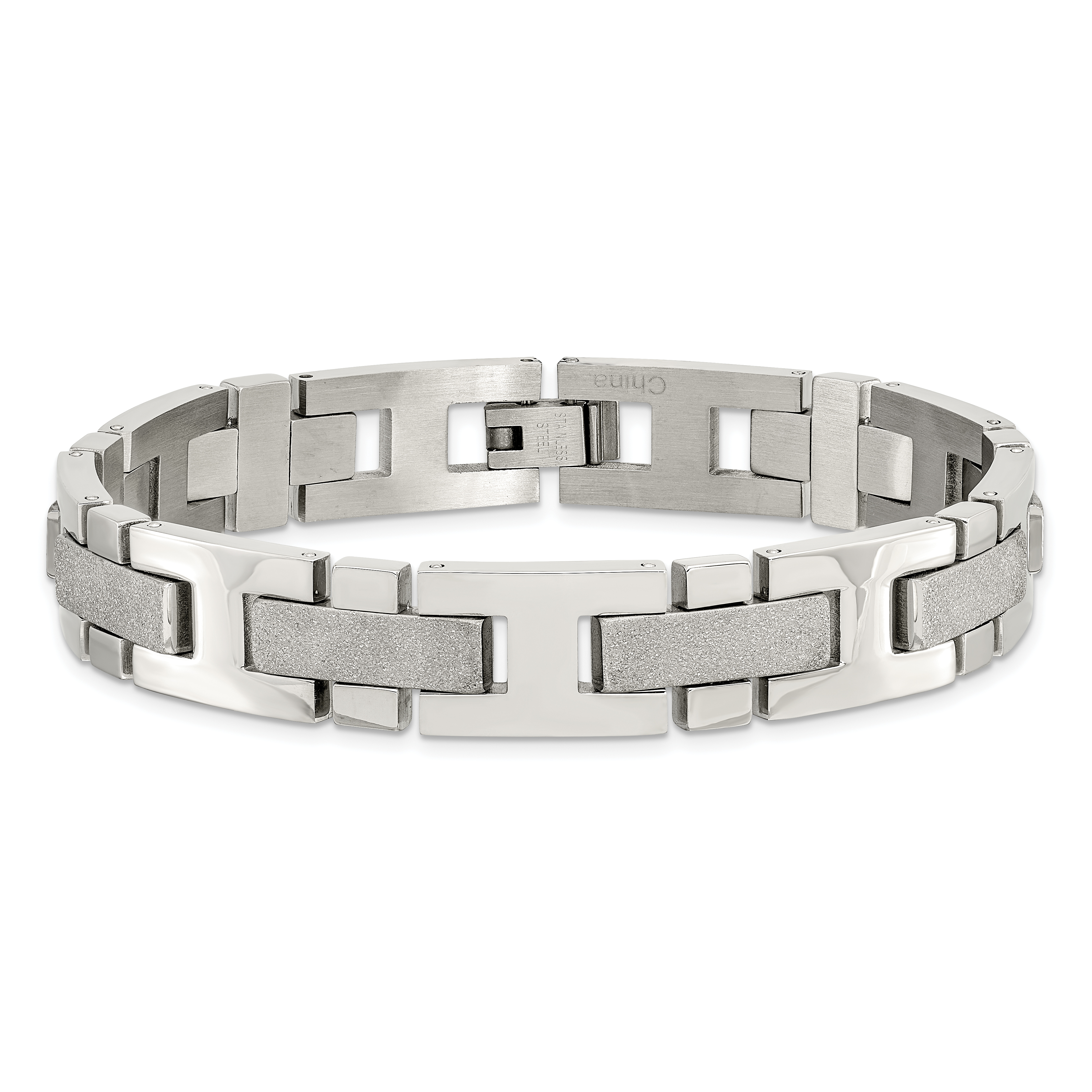 Stainless Steel Polished & Laser Cut Bracelet SRB808 886774989075 | eBay