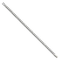 Chisel Stainless Steel Polished CZ Tennis Bracelet, 7.5" view 3