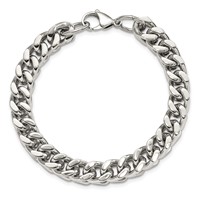 Chisel Stainless Steel Polished Heavy Wheat Bracelet, 9.5" view 4