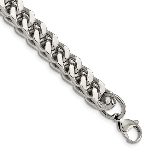 Chisel Stainless Steel Polished 9.5 Inch Heavy Wheat Bracelet