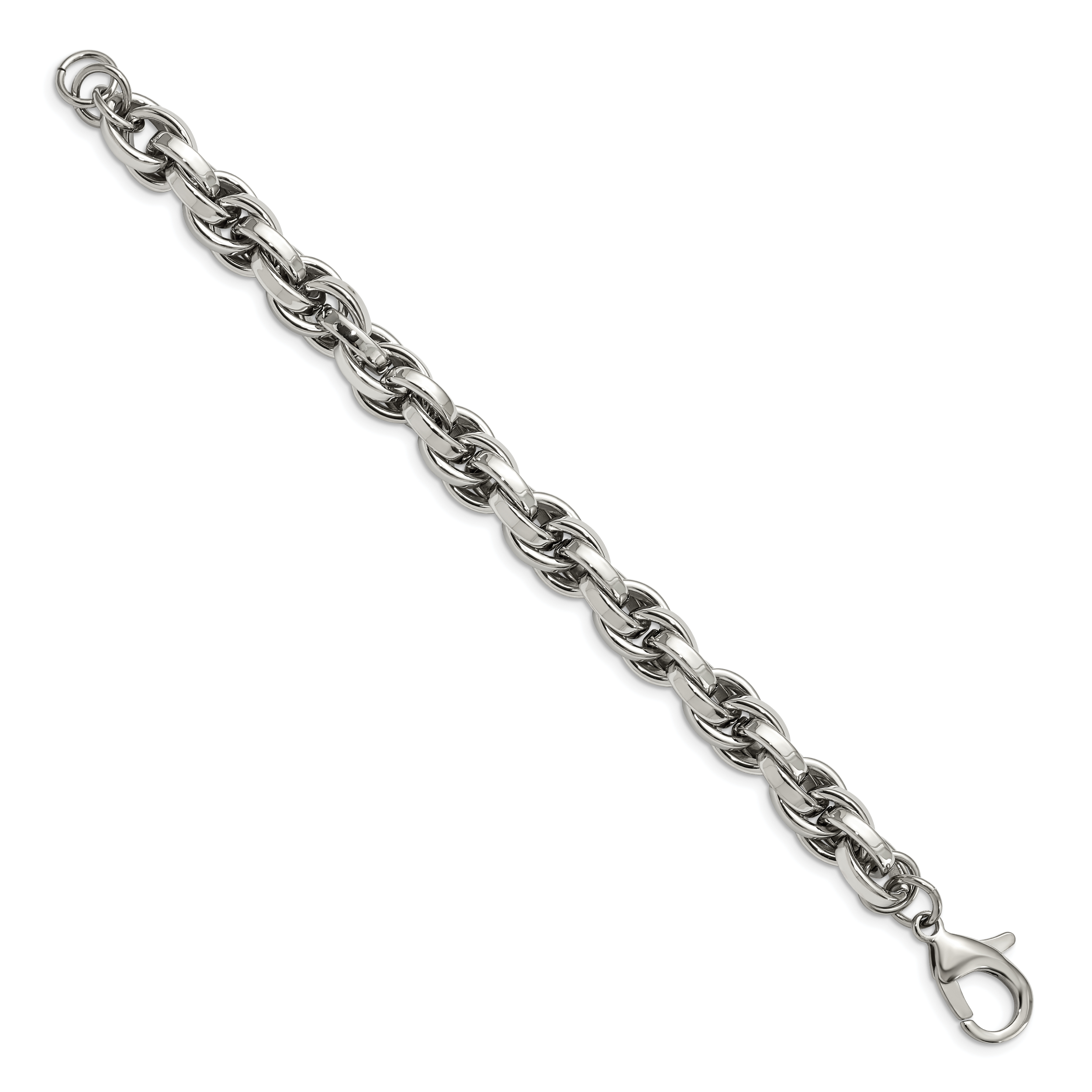 Chisel Stainless Steel Polished 8.5 inch Oval Link Bracelet SRB845 detailed image 3