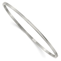 Chisel Stainless Steel Polished 2mm Bangle view 1