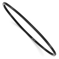 Chisel Stainless Steel Polished Black IP-plated 2mm Bangle view 1