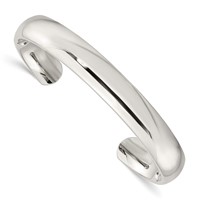 Chisel Stainless Steel Polished 10mm Cuff Bangle view 1