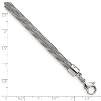 Chisel Stainless Steel Polished and Textured Wire Bracelet, 8" view 5