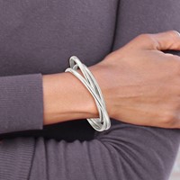 Chisel Stainless Steel Polished 3 Piece Set of Intertwined Bangles view 5
