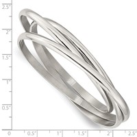 Chisel Stainless Steel Polished 3 Piece Set of Intertwined Bangles view 4