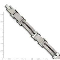 Chisel Stainless Steel Brushed and Polished Bracelet with 0.50 Carat Black Diamond, 8.5" view 5