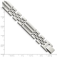Chisel Stainless Steel Polished Bracelet with 0.25 Carat Diamond Fancy, 8.75" view 5