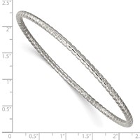 Chisel Stainless Steel Polished and Textured 3mm Bangle view 3