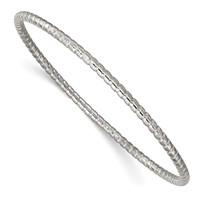 Chisel Stainless Steel Polished and Textured 3mm Bangle view 1