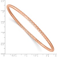 Chisel Stainless Steel Polished and Textured Rose IP-plated 3mm Bangle view 4