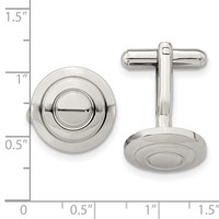 Chisel Stainless Steel Polished Cufflinks view 3