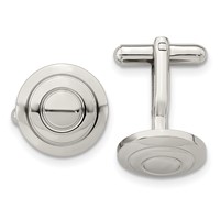 Chisel Stainless Steel Polished Cufflinks view 1