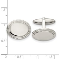 Chisel Stainless Steel Polished Oval Cufflinks view 3