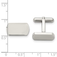 Chisel Stainless Steel Polished Cufflinks view 3