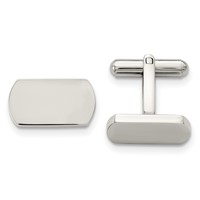 Chisel Stainless Steel Polished Cufflinks view 1