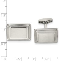 Chisel Stainless Steel Brushed and Polished Rectangle Cufflinks view 3