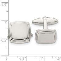 Chisel Stainless Steel Polished Square Cufflinks view 3