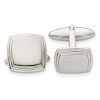 Chisel Stainless Steel Polished Square Cufflinks view 1