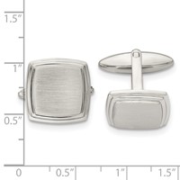 Chisel Stainless Steel Brushed and Polished Square Cufflinks view 3