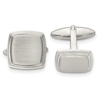 Chisel Stainless Steel Brushed and Polished Square Cufflinks view 1