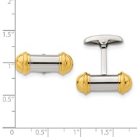 Chisel Stainless Steel Polished Yellow IP-plated Cufflinks view 3