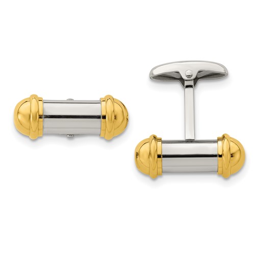 Chisel Stainless Steel Polished Yellow IP-plated Cufflinks