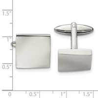 Chisel Stainless Steel Polished Square Cufflinks view 3