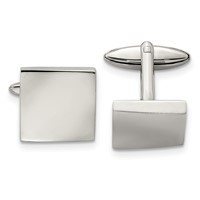 Chisel Stainless Steel Polished Square Cufflinks view 1