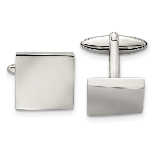 Chisel Stainless Steel Polished Square Cufflinks