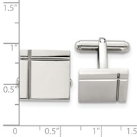 Chisel Stainless Steel Polished Square Cufflinks view 3