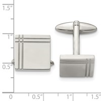 Chisel Stainless Steel Polished Square Cufflinks view 3