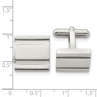 Chisel Stainless Steel Polished Square Cufflinks view 3
