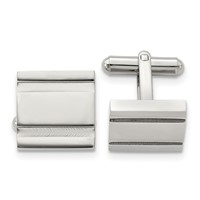 Chisel Stainless Steel Polished Square Cufflinks view 1