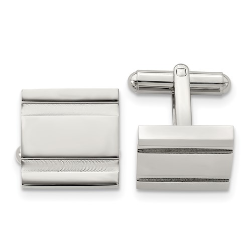 Chisel Stainless Steel Polished Square Cufflinks