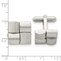 Chisel Stainless Steel Brushed Cufflinks view 3