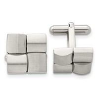 Chisel Stainless Steel Brushed Cufflinks view 1