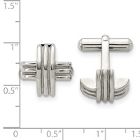 Chisel Stainless Steel Polished Fancy X Cufflinks view 3