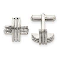 Chisel Stainless Steel Polished Fancy X Cufflinks view 1