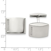 Chisel Stainless Steel Polished CZ Cufflinks view 3