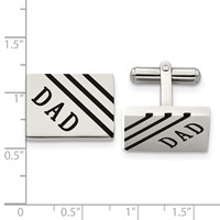 Chisel Stainless Steel Polished Enameled Dad Rectangle Cufflinks view 3
