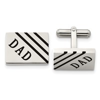 Chisel Stainless Steel Polished Enameled Dad Rectangle Cufflinks view 1