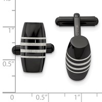 Chisel Stainless Steel Polished Black IP-plated Cufflinks view 3
