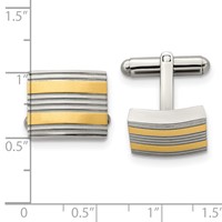Chisel Stainless Steel Polished Yellow IP-plated Cufflinks view 3