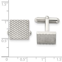 Chisel Stainless Steel Polished and Textured Cufflinks view 3