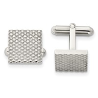 Chisel Stainless Steel Polished and Textured Cufflinks view 1