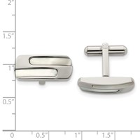 Stainless Steel Polished Mother of Pearl Cufflinks view 3