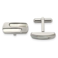 Stainless Steel Polished Mother of Pearl Cufflinks view 1
