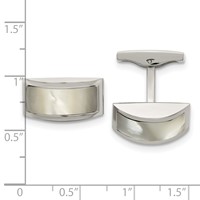 Chisel Stainless Steel Polished Mother of Pearl Cufflinks view 3